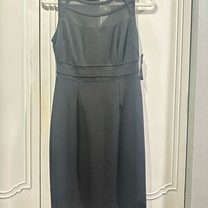 New York & Company Gray Halter Sheath Midi Dress